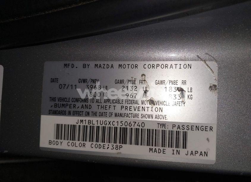 Photo 9 of 2012 Mazda Mazda3 I SPORT (VIN JM1BL1UGXC1506740)