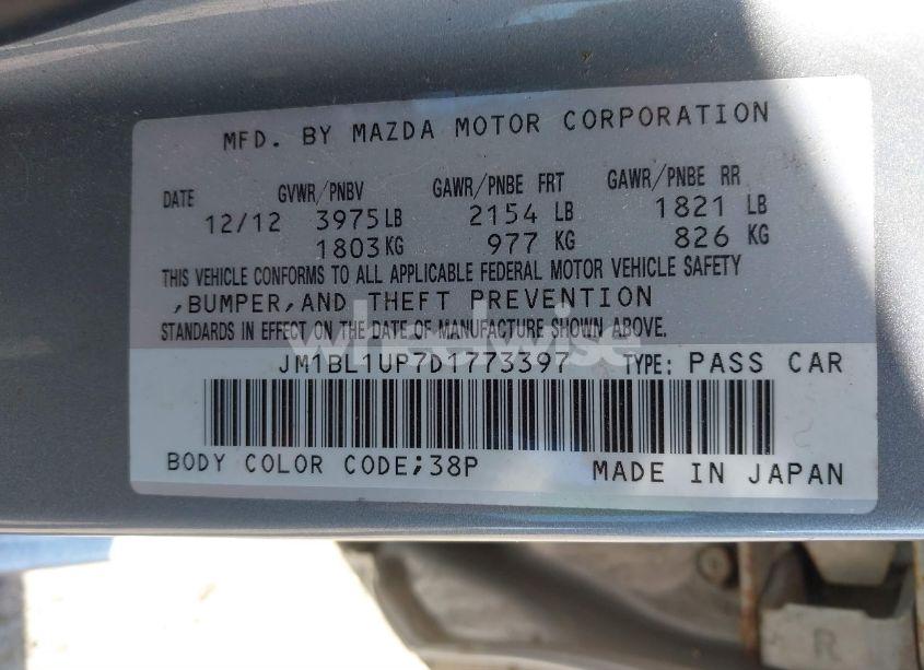 Photo 9 of 2013 Mazda Mazda3 I SPORT (VIN JM1BL1UP7D1773397)