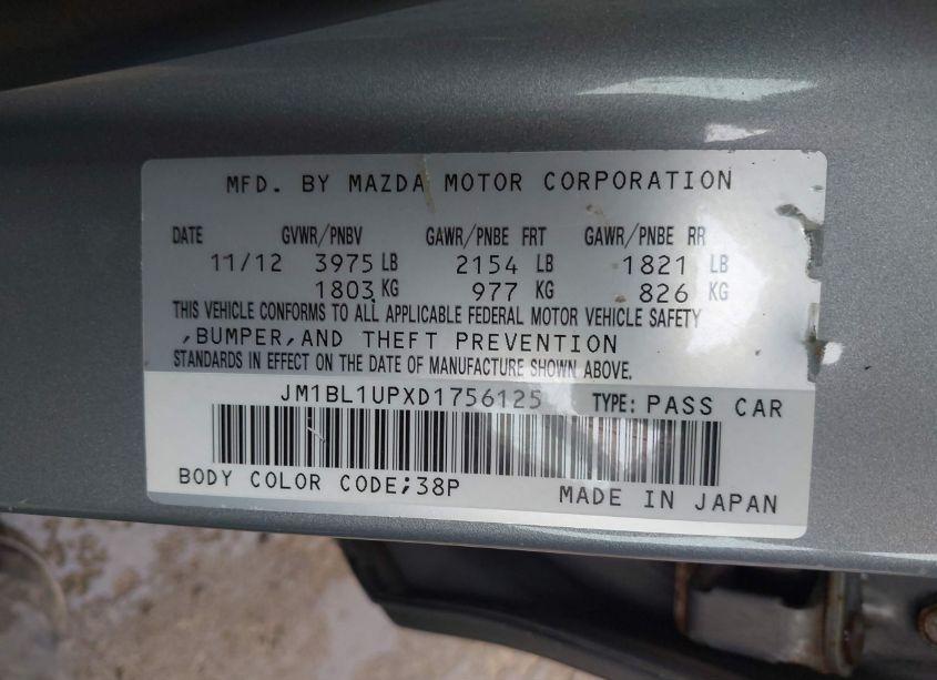 Photo 9 of 2013 Mazda Mazda3 I SPORT (VIN JM1BL1UPXD1756125)