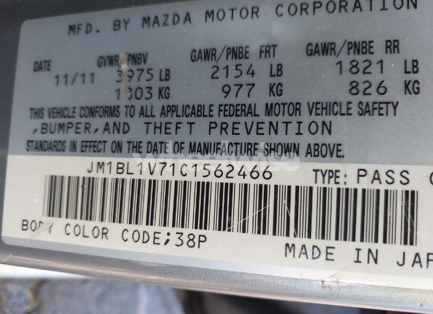 Photo 9 of 2012 Mazda Mazda3 I TOURING (VIN JM1BL1V71C1562466)