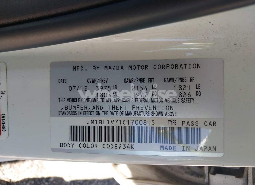 Photo 9 of 2012 Mazda Mazda3 I TOURING (VIN JM1BL1V71C1700815)