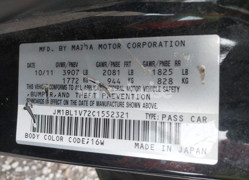 Photo 9 of 2012 Mazda Mazda3 I TOURING (VIN JM1BL1V72C1552321)