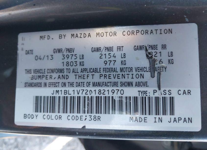 Photo 9 of 2013 Mazda Mazda3 I TOURING (VIN JM1BL1V72D1821970)