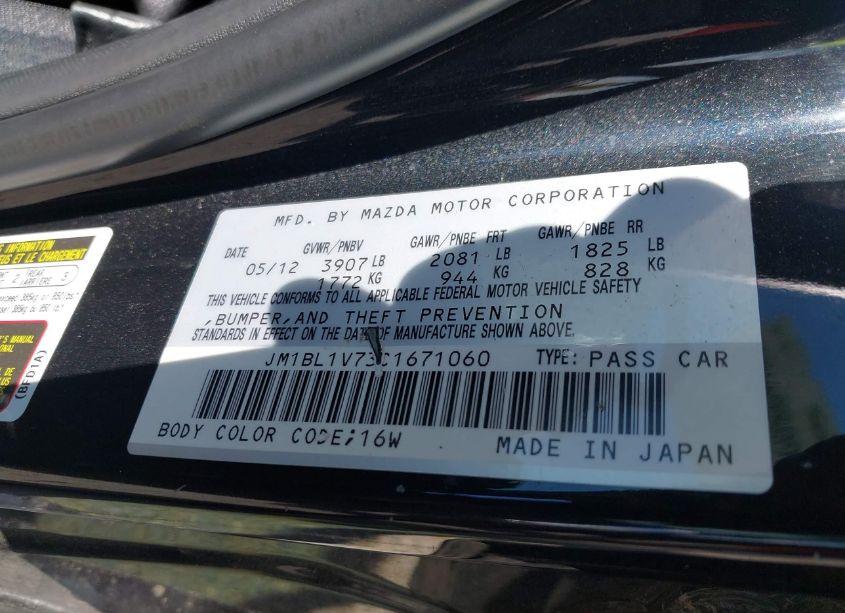 Photo 9 of 2012 Mazda Mazda3 (VIN JM1BL1V73C1671060)