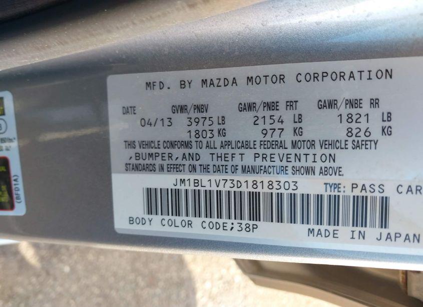 Photo 9 of 2013 Mazda Mazda3 I TOURING (VIN JM1BL1V73D1818303)