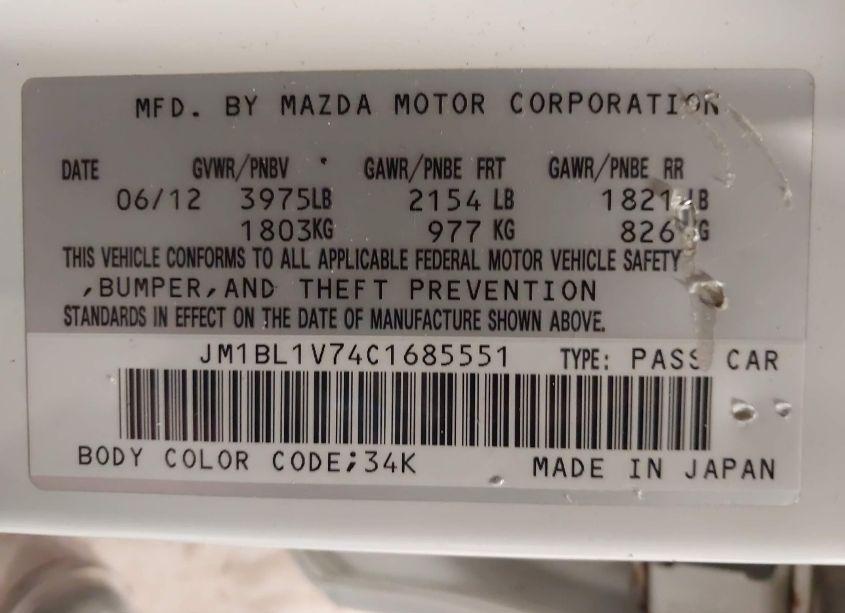 Photo 9 of 2012 Mazda Mazda3 I TOURING (VIN JM1BL1V74C1685551)