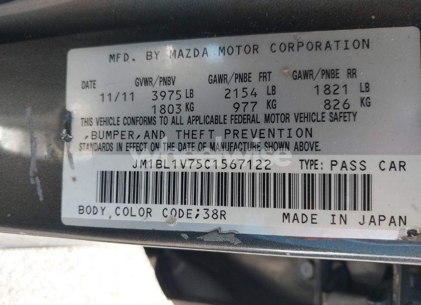 Photo 9 of 2012 Mazda Mazda3 I TOURING (VIN JM1BL1V75C1567122)