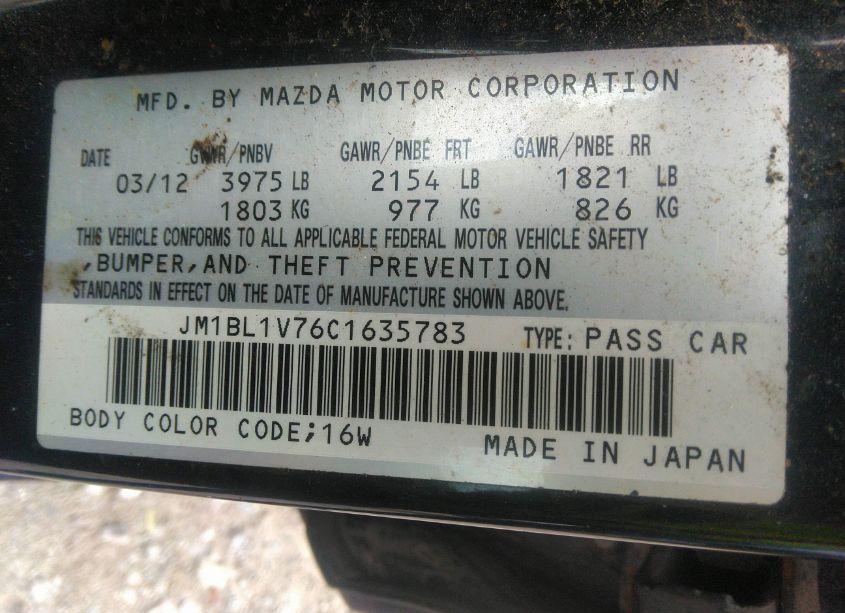 Photo 9 of 2012 Mazda Mazda3 I TOURING (VIN JM1BL1V76C1635783)