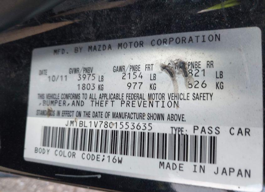 Photo 9 of 2012 Mazda Mazda3 I TOURING (VIN JM1BL1V78C1553635)