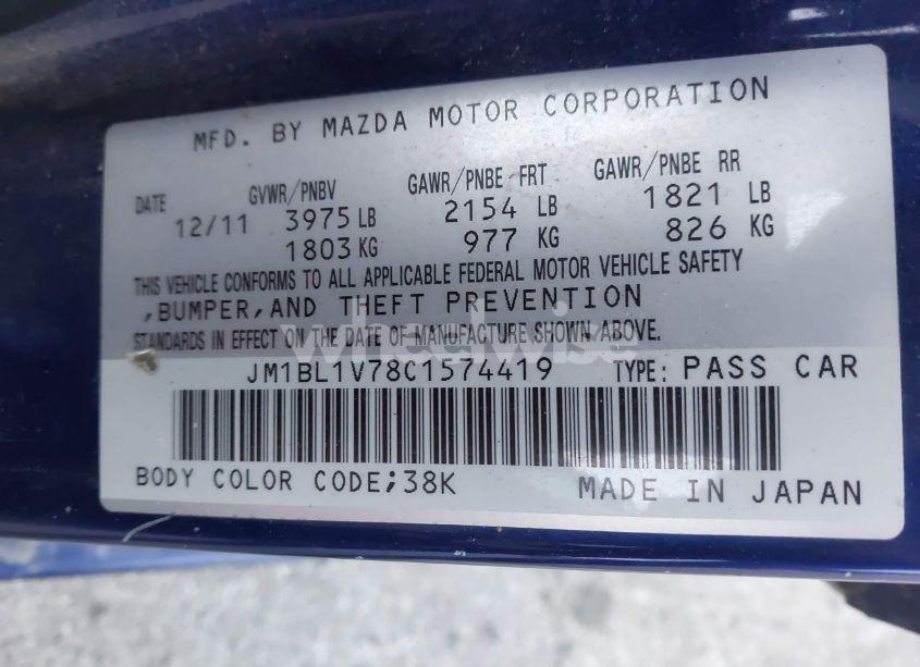 Photo 9 of 2012 Mazda Mazda3 I TOURING (VIN JM1BL1V78C1574419)