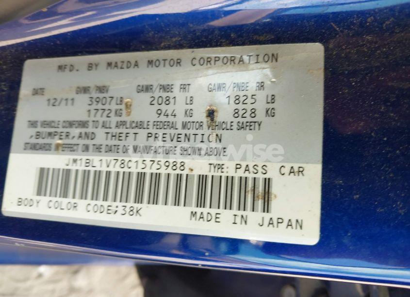 Photo 9 of 2012 Mazda Mazda3 I TOURING (VIN JM1BL1V78C1575988)