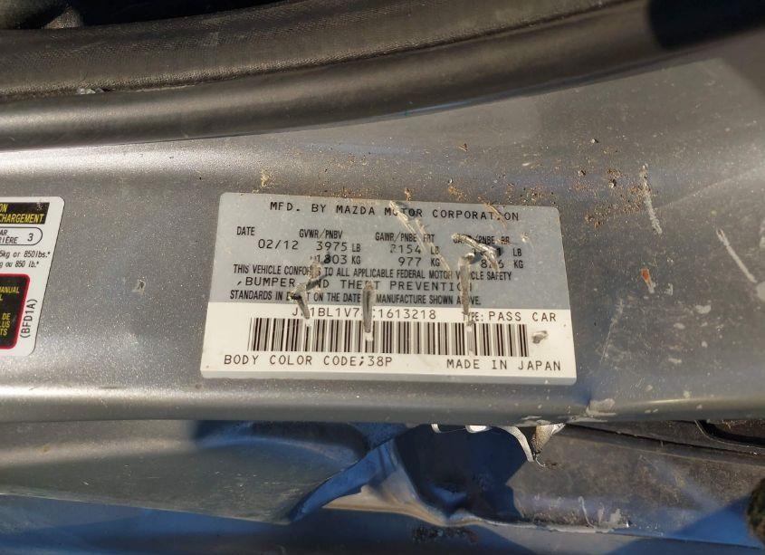 Photo 9 of 2012 Mazda Mazda3 (VIN JM1BL1V78C1613218)