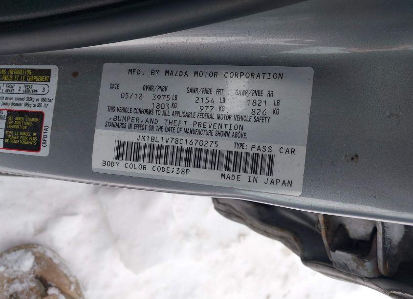 Photo 9 of 2012 Mazda Mazda3 I TOURING (VIN JM1BL1V78C1670275)