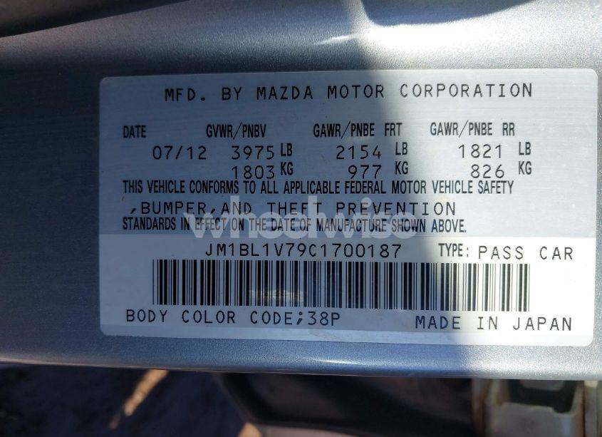 Photo 9 of 2012 Mazda Mazda3 I TOURING (VIN JM1BL1V79C1700187)