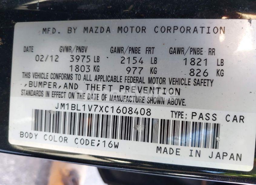 Photo 9 of 2012 Mazda Mazda3 I TOURING (VIN JM1BL1V7XC1608408)