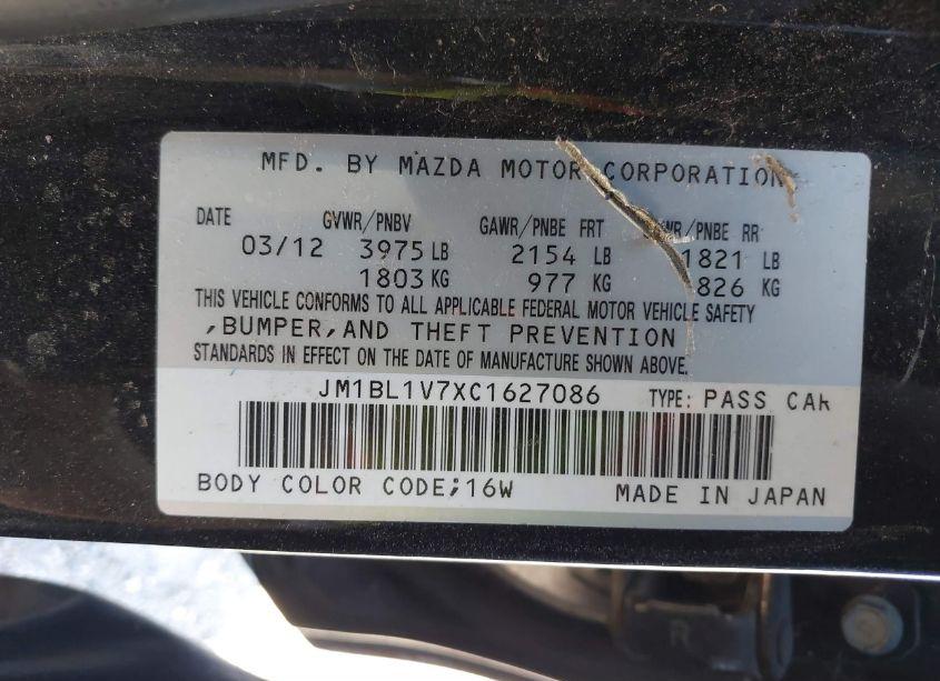 Photo 9 of 2012 Mazda Mazda3 I TOURING (VIN JM1BL1V7XC1627086)