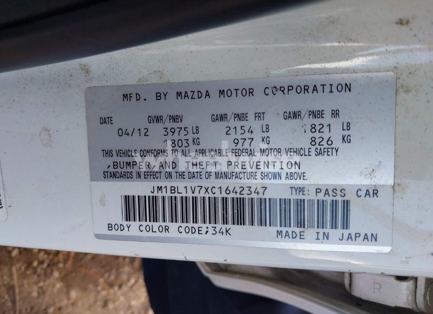 Photo 9 of 2012 Mazda Mazda3 I TOURING (VIN JM1BL1V7XC1642347)