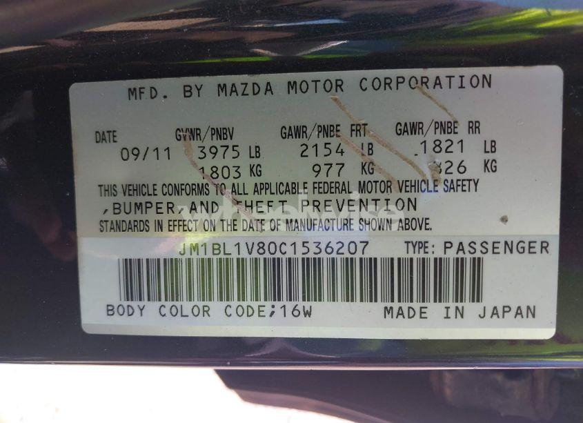 Photo 9 of 2012 Mazda Mazda3 I TOURING (VIN JM1BL1V80C1536207)