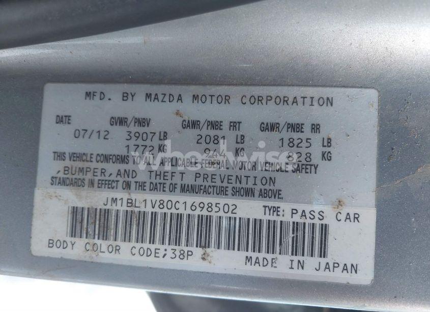 Photo 9 of 2012 Mazda Mazda3 I TOURING (VIN JM1BL1V80C1698502)