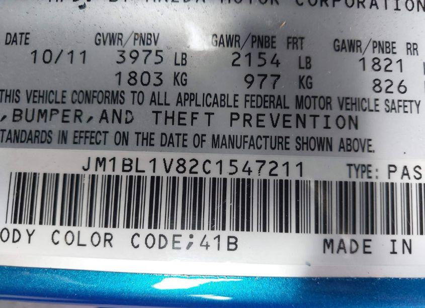 Photo 9 of 2012 Mazda Mazda3 I TOURING (VIN JM1BL1V82C1547211)