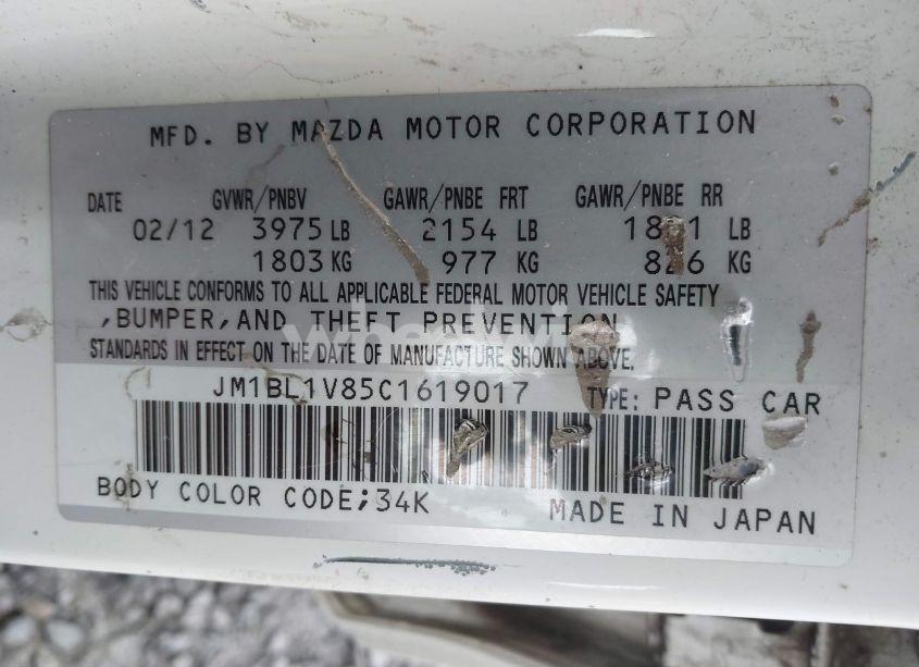 Photo 9 of 2012 Mazda Mazda3 I TOURING (VIN JM1BL1V85C1619017)