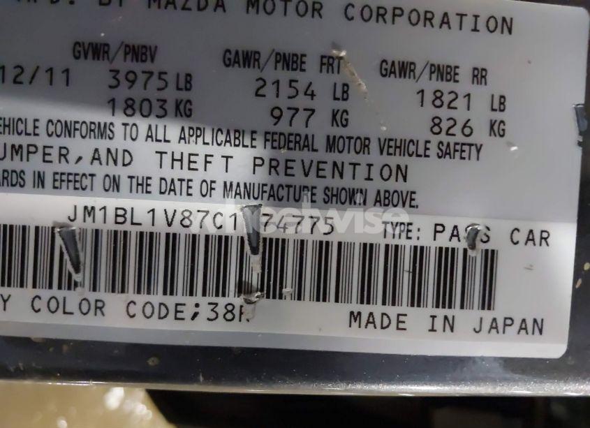 Photo 9 of 2012 Mazda Mazda3 I TOURING (VIN JM1BL1V87C1574775)