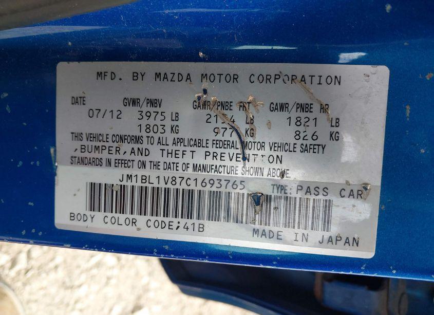 Photo 9 of 2012 Mazda Mazda3 I TOURING (VIN JM1BL1V87C1693765)