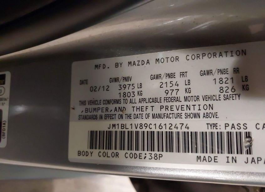 Photo 9 of 2012 Mazda Mazda3 I TOURING (VIN JM1BL1V89C1612474)