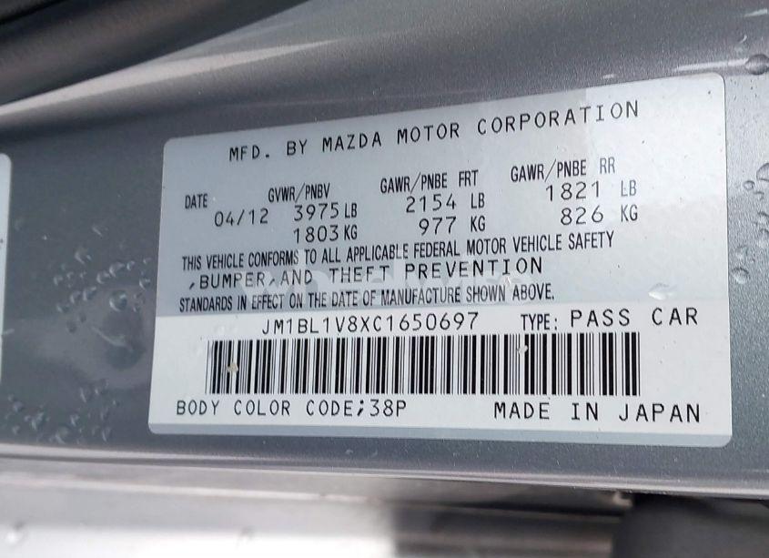 Photo 9 of 2012 Mazda Mazda3 I TOURING (VIN JM1BL1V8XC1650697)