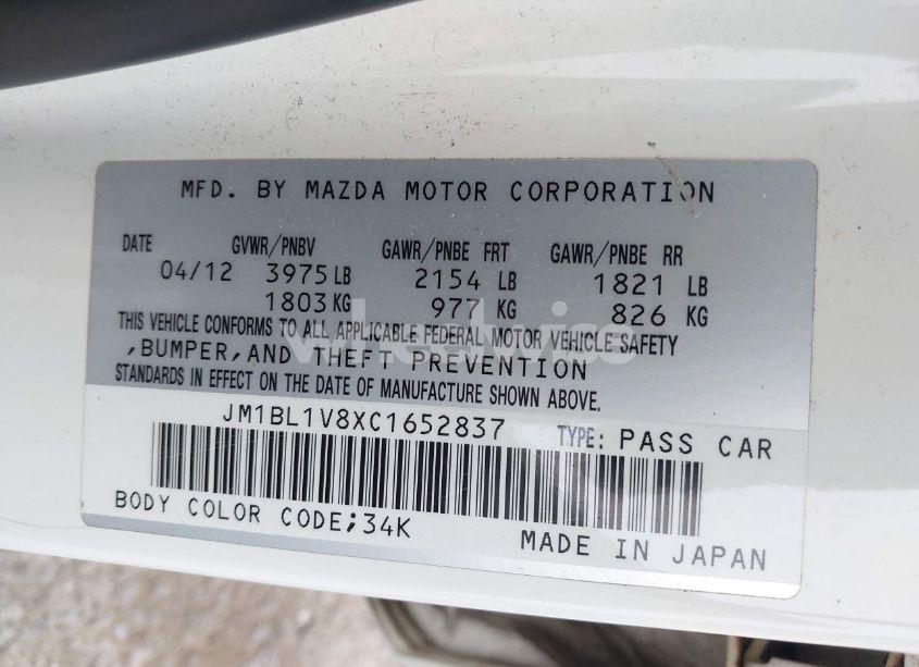 Photo 9 of 2012 Mazda Mazda3 I TOURING (VIN JM1BL1V8XC1652837)