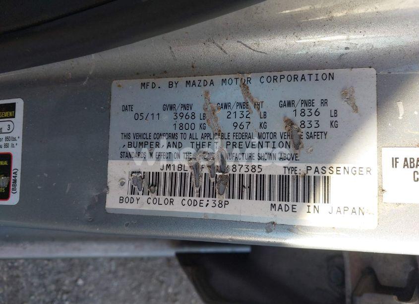 Photo 9 of 2011 Mazda Mazda3 I TOURING (VIN JM1BL1VF1B1487385)