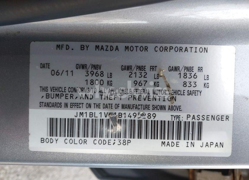 Photo 9 of 2011 Mazda Mazda3 I TOURING (VIN JM1BL1VF1B1495289)