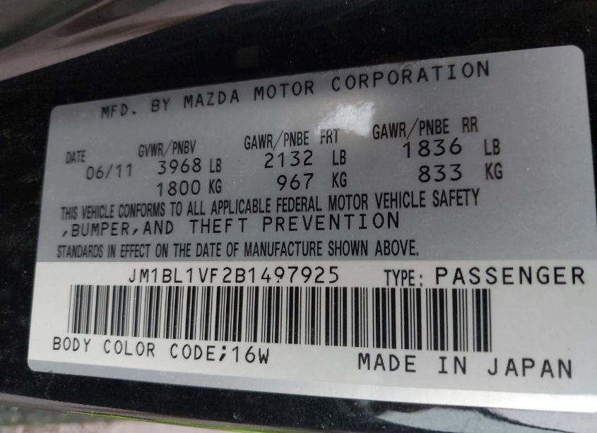 Photo 9 of 2011 Mazda Mazda3 I TOURING (VIN JM1BL1VF2B1497925)