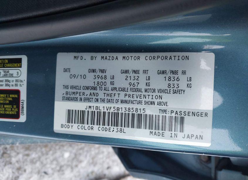 Photo 9 of 2011 Mazda Mazda3 I TOURING (VIN JM1BL1VF5B1385815)