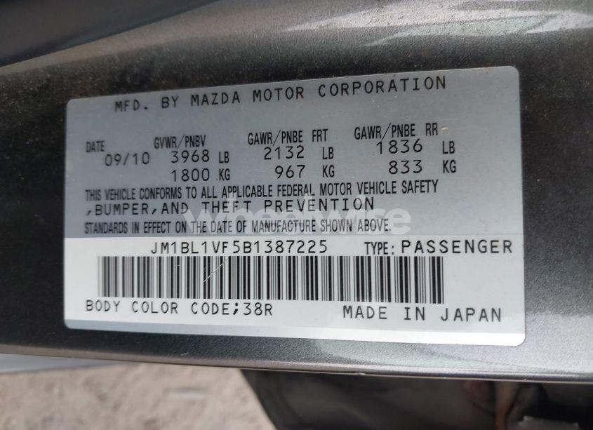 Photo 9 of 2011 Mazda Mazda3 I TOURING (VIN JM1BL1VF5B1387225)