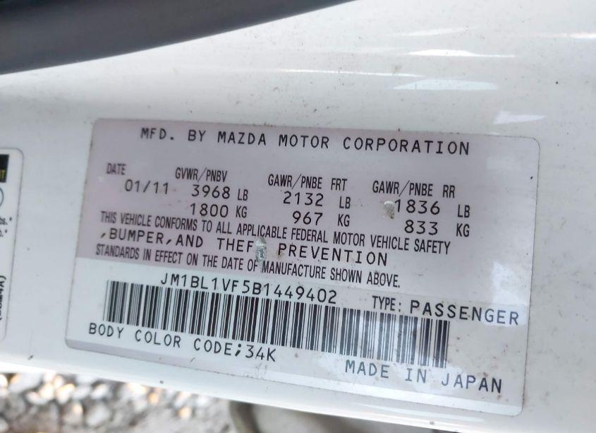 Photo 9 of 2011 Mazda Mazda3 I TOURING (VIN JM1BL1VF5B1449402)