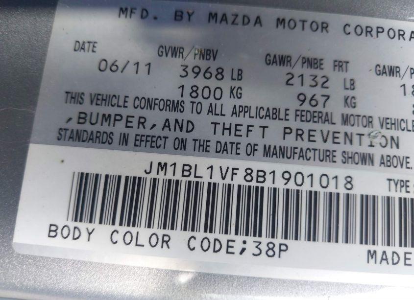 Photo 9 of 2011 Mazda Mazda3 I TOURING (VIN JM1BL1VF8B1901018)