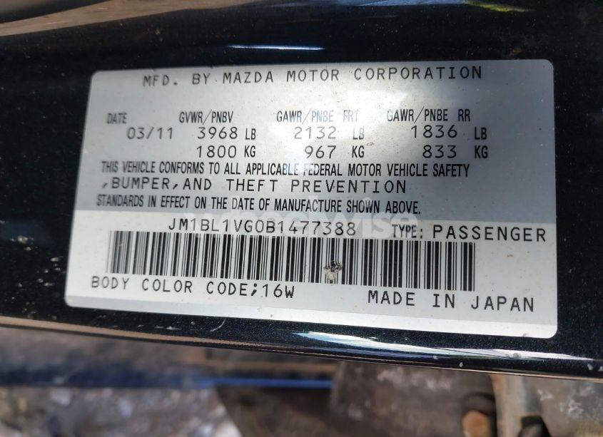 Photo 9 of 2011 Mazda Mazda3 I TOURING (VIN JM1BL1VG0B1477388)