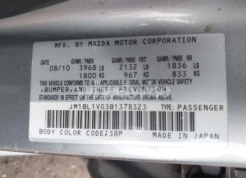 Photo 9 of 2011 Mazda Mazda3 I TOURING (VIN JM1BL1VG3B1378323)