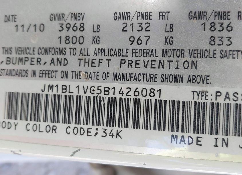 Photo 9 of 2011 Mazda Mazda3 I TOURING (VIN JM1BL1VG5B1426081)