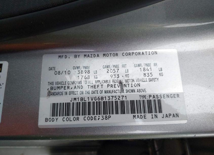 Photo 9 of 2011 Mazda Mazda3 I TOURING (VIN JM1BL1VG6B1375271)