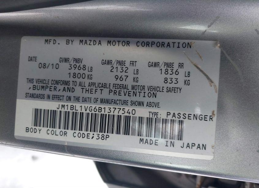 Photo 9 of 2011 Mazda Mazda3 I TOURING (VIN JM1BL1VG6B1377540)