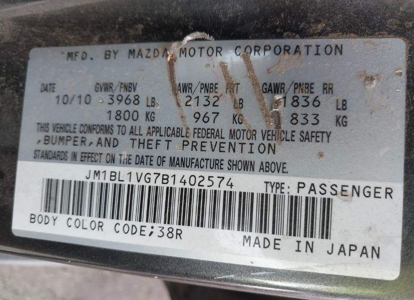 Photo 9 of 2011 Mazda Mazda3 I TOURING (VIN JM1BL1VG7B1402574)