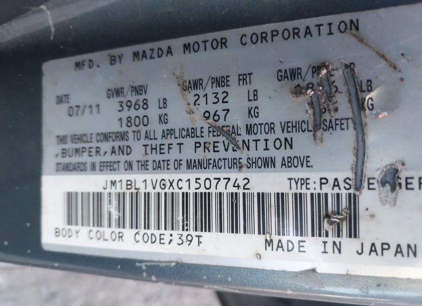 Photo 8 of 2012 Mazda Mazda3 I TOURING (VIN JM1BL1VGXC1507742)