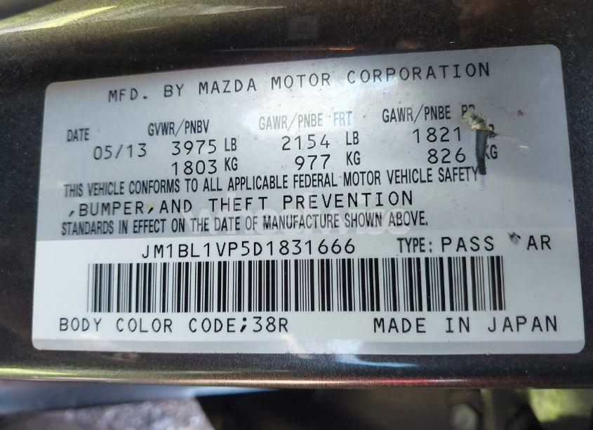 Photo 9 of 2013 Mazda Mazda3 I TOURING (VIN JM1BL1VP5D1831666)