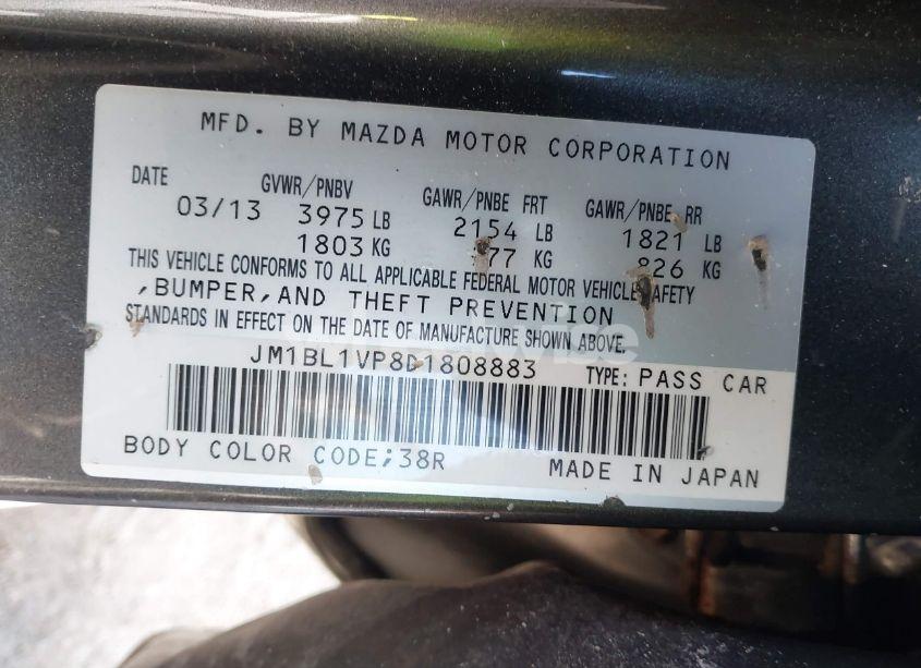 Photo 9 of 2013 Mazda Mazda3 I TOURING (VIN JM1BL1VP8D1808883)