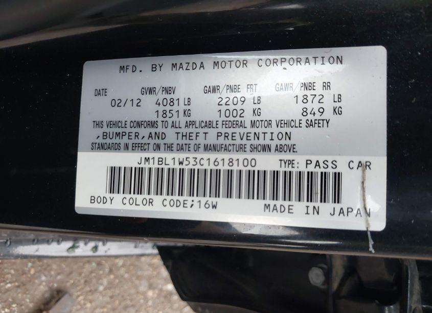 Photo 9 of 2012 Mazda Mazda3 S GRAND TOURING (VIN JM1BL1W53C1618100)