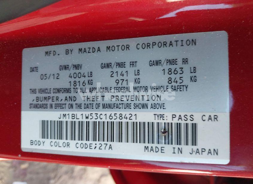 Photo 9 of 2012 Mazda Mazda3 (VIN JM1BL1W53C1658421)