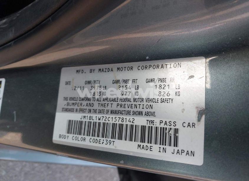 Photo 9 of 2012 Mazda Mazda3 I GRAND TOURING (VIN JM1BL1W72C1578142)