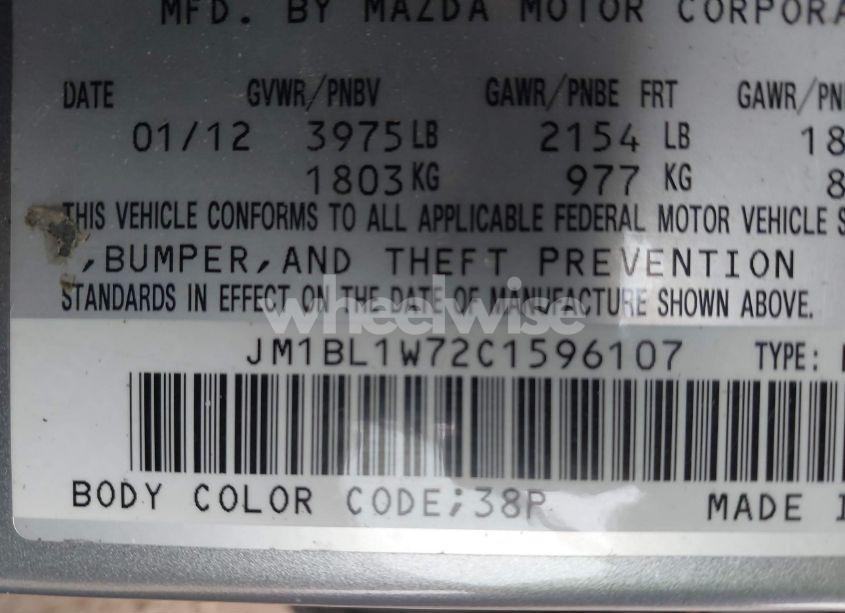 Photo 9 of 2012 Mazda Mazda3 I GRAND TOURING (VIN JM1BL1W72C1596107)